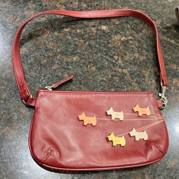 RADLEY LONDON MINI BAG LEATHER BURGUNDY SCOTTISH DOGS LIMITED EDITION KAWAII - Picture 2 of 16